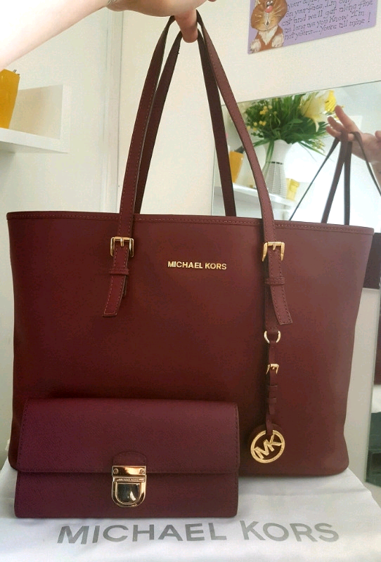 burgundy mk purse